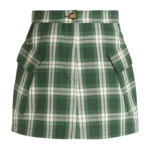 Green Plaid Mini Skirt